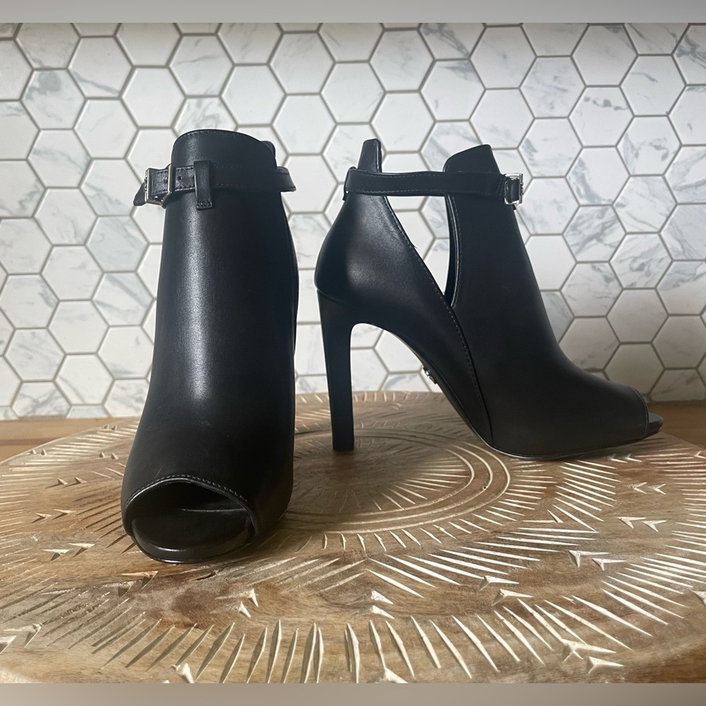 Michael Kors Black Peep-Toe Ankle Booties
